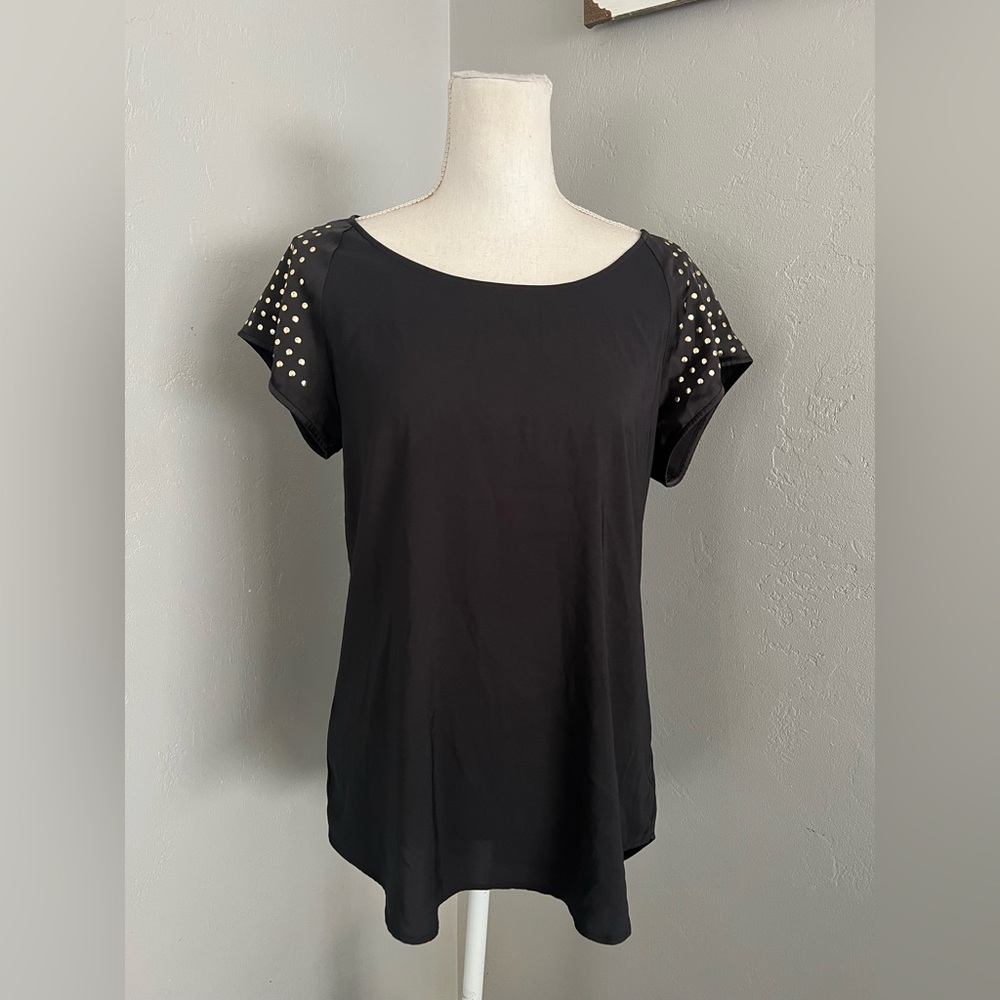 Express Black Embellished Short Sleeve Tee size M